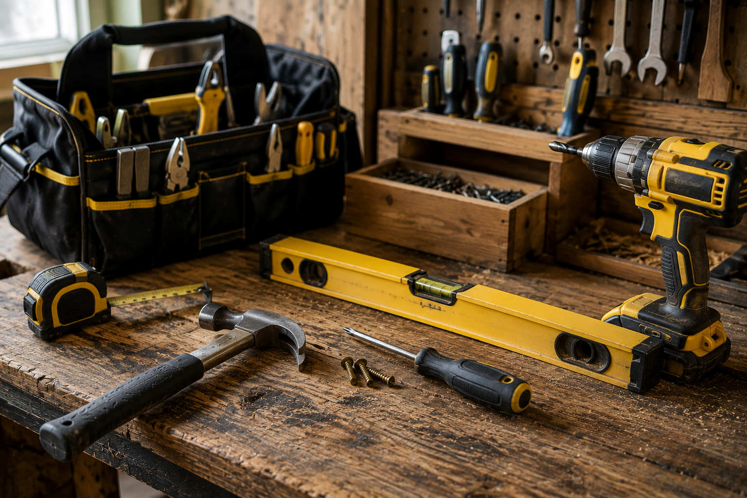 Tools prepared for a property maintenance job