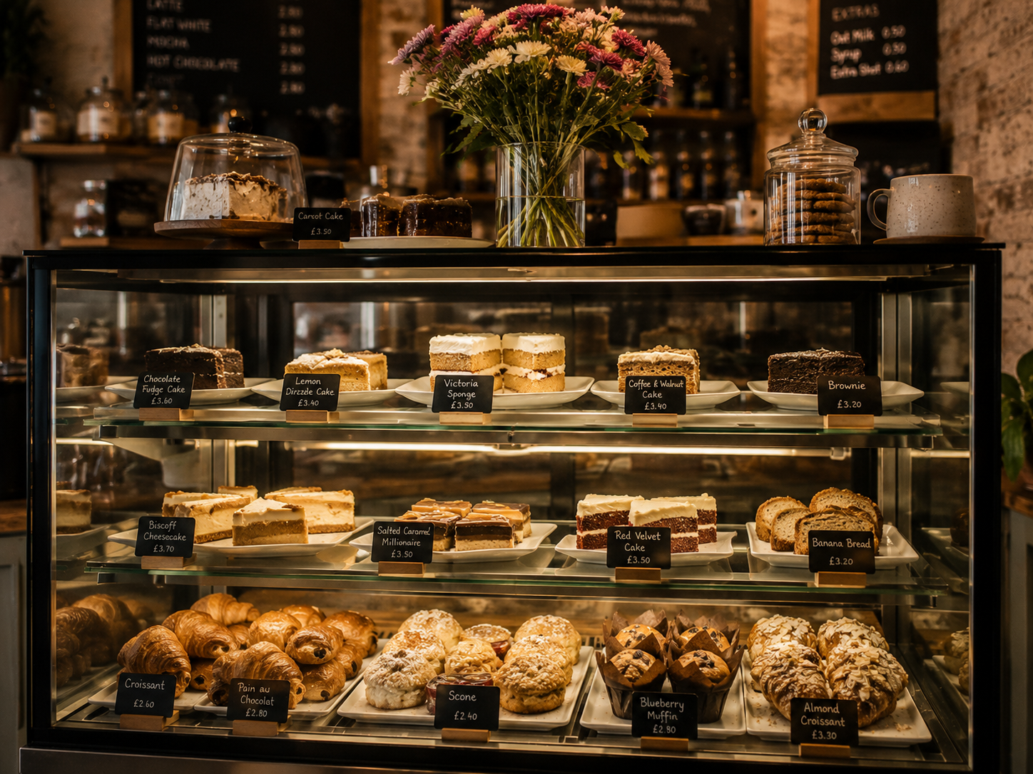 Pastry counter at The Walled City Café